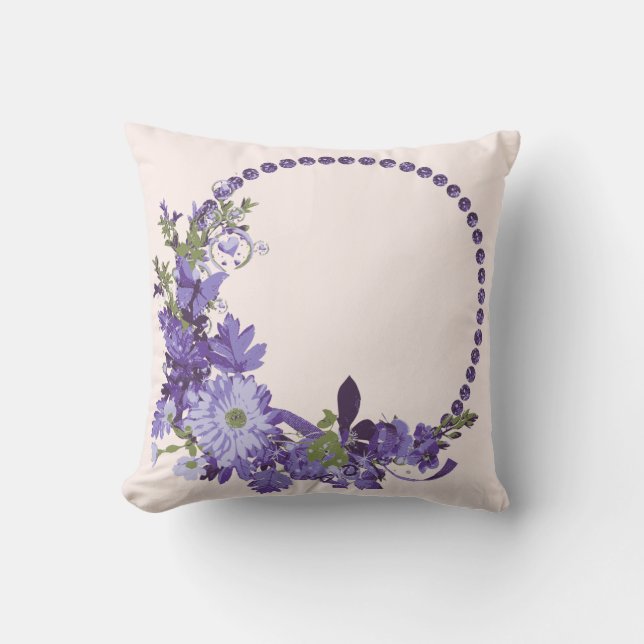Violet Florals Kissen (Vorderseite)