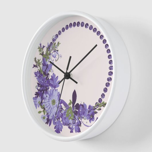 Violet Florals Uhr (Winkel)