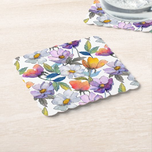 Violet Flower Coaster Untersetzer (angewinkelt)