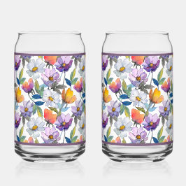 Violet Flower Soda Glass Dosenglas