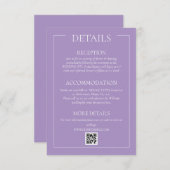Violet Formal Wedding Details Umschließungskarte Begleitkarte (Vorne/Hinten)