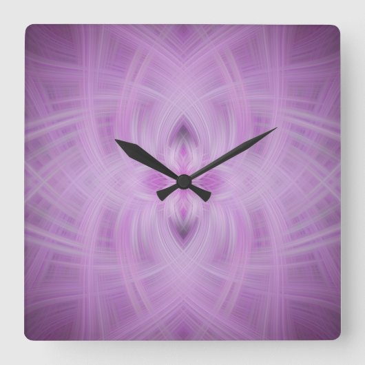VIOLET - Fraktal Art - Quadratische Wanduhr (Vorderseite)