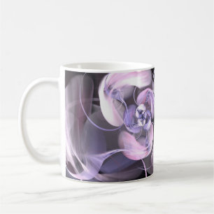 Violet Fraktal Flower Kaffeetasse
