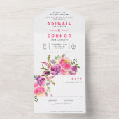 Violet Fuchsia floral Spaß in einem Invikt All In One Einladung (Innen Boden)