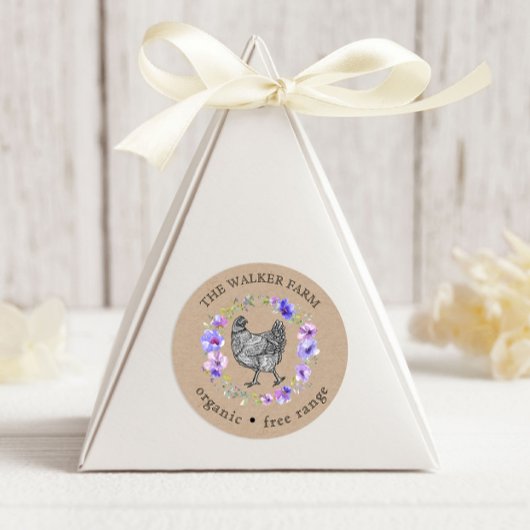 Violet Garden Farm Frische Eier Runder Aufkleber