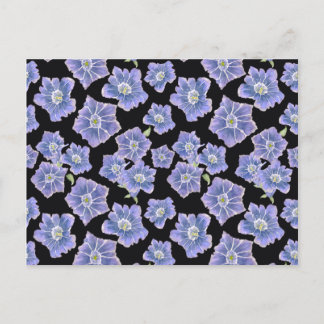 Violet Gentain Floral Pattern Feiertagspostkarte