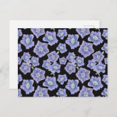 Violet Gentain Floral Pattern Feiertagspostkarte (Vorne/Hinten)