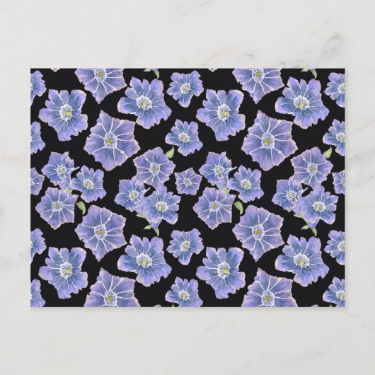 Violet Gentain Floral Pattern Feiertagspostkarte (Vorderseite)