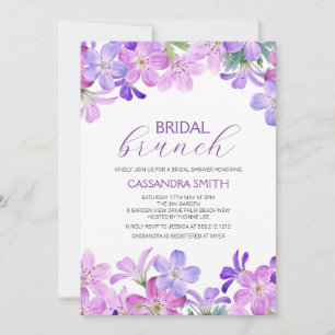 Violet Geranium Bridal Brunch Dusche Einladung