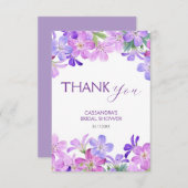 Violet Geranium Floral Brautparty Dankeskarte (Vorne/Hinten)