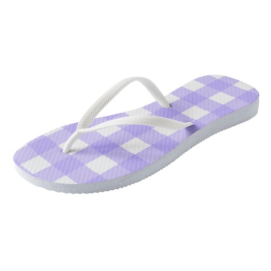 Violet Gingham Flip Flops Badesandalen (Schrägansicht)