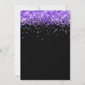 Violet Glitzer Black 30. Geburtstag Einladung (Rückseite)