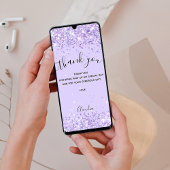 Violet Glitzer Dankeschön Karte