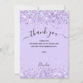 Violet Glitzer Dankeschön Karte (Vorderseite)