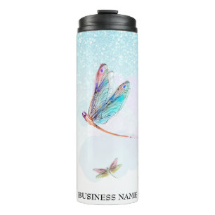 *~* Violet Glitzer Dragon Fly Girly Aqua Thermosbecher