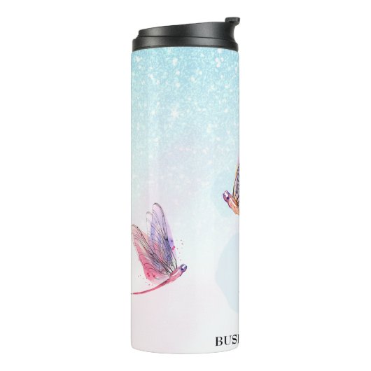 *~* Violet Glitzer Dragon Fly Girly Aqua Thermosbecher (Nach links gedreht)