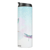 *~* Violet Glitzer Dragon Fly Girly Aqua Thermosbecher (Nach rechts gedreht)
