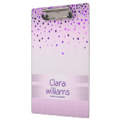 Violet Glitzer Imitate Sparkle Confetti Modernste Klemmbrett (Links)