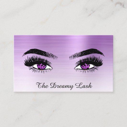 *~* VIOLET Glitzer Lashes QR Brows Extensions Visitenkarte (Vorderseite)