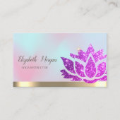 Violet Glitzer Lotus Blume Yoga Holographisch Visitenkarte (Vorderseite)