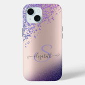 Violet Glitzer Ombre Diamonds Case-Mate iPhone Hülle (Rückseite)