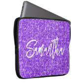 Violet Glitzer Pinselstrichname Laptopschutzhülle (Vorne Rechts)