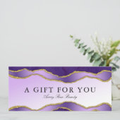 Violet Gold Agate Schönheitssalon Geschenkgutschei (Stehend Vorderseite)