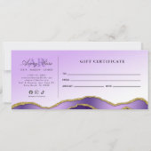 Violet Gold Agate Schönheitssalon Geschenkgutschei (Rückseite)