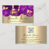 Violet Gold Blume Logo Event Planner QRCode Visitenkarte (Vorne/Hinten)