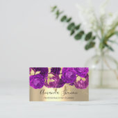 Violet Gold Blume Logo Event Planner QRCode Visitenkarte (Stehend Vorderseite)