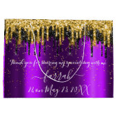 Violet Gold Lila Black Tropfens Gefallen Große Geschenktüte (Rückseite)