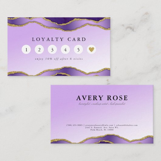 Violet & Gold Marbella Bar Settecentesimo Visitenkarte (Vorne/Hinten)