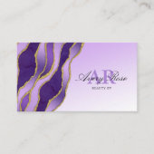 Violet Gold Marble Agate Kosmetologe Beauty Visitenkarte (Vorderseite)