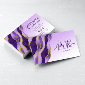 Violet Gold Marble Agate Kosmetologe Beauty Visitenkarte
