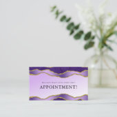 Violet & Gold Marmor Agate Beauty Termin Visitenkarte (Stehend Vorderseite)