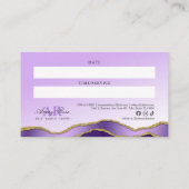 Violet & Gold Marmor Agate Beauty Termin Visitenkarte (Rückseite)