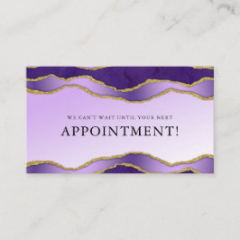 Violet & Gold Marmor Agate Beauty Termin Visitenkarte