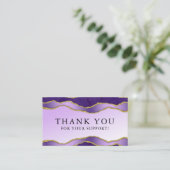 Violet & Gold Marmor Agate Schönheit Danke Karte (Stehend Vorderseite)