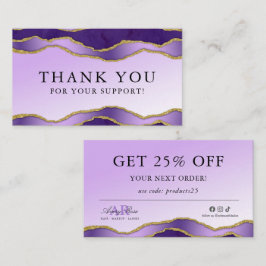 Violet & Gold Marmor Agate Schönheit Danke Karte