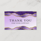 Violet & Gold Marmor Agate Schönheit Danke Karte (Vorderseite)
