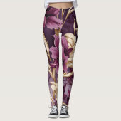 Violet Gold Orchids Muster Leggings (Vorderseite)
