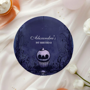 Violet Gothic Spooky ONE Geburtstag Pappteller