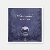 Violet Gothic Spooky ONE Geburtstag Serviette (Vorderseite)