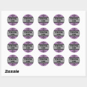 Violet/Grau Extravagant Art Deco Danke Stickers (Blatt)