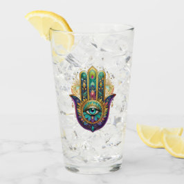 Violet Green Gold Petals Hamsa Turquoise Third Eye Glas