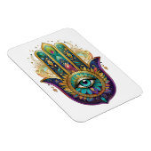 Violet Green Gold Petals Hamsa Turquoise Third Eye Magnet (Rechte Seite)