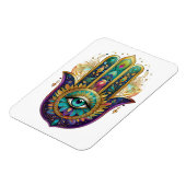Violet Green Gold Petals Hamsa Turquoise Third Eye Magnet (Linke Seite)