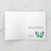 Violet & Green Vine Design Happy Birthday Card Karte (Innenseite)