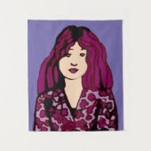 Violet-haariges Lass-Tapestry Wandteppich (Vorderseite)