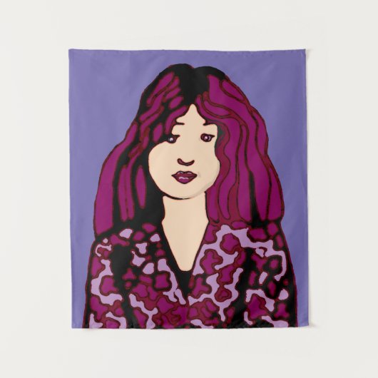 Violet-haariges Lass-Tapestry Wandteppich (Vorderseite)
